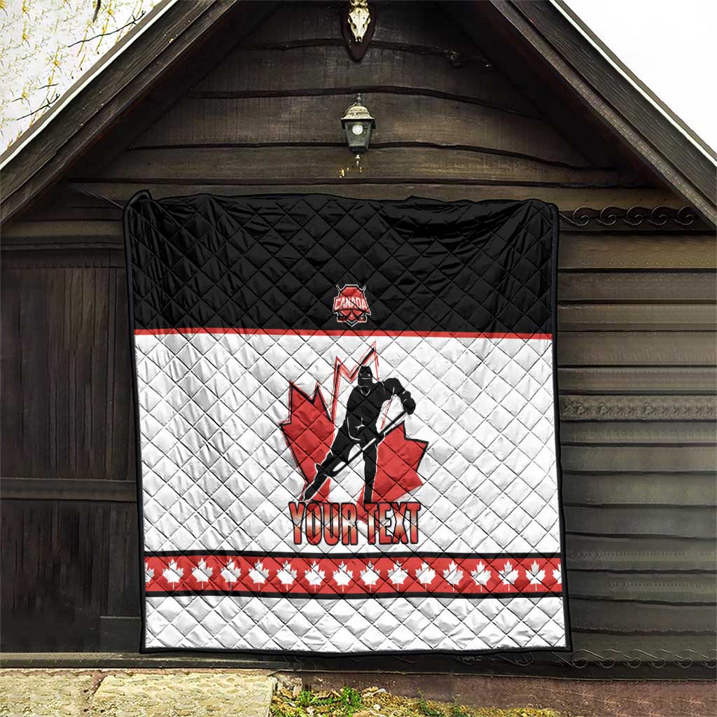 Custom Canada Ice Hockey Quilt Go Team Canada