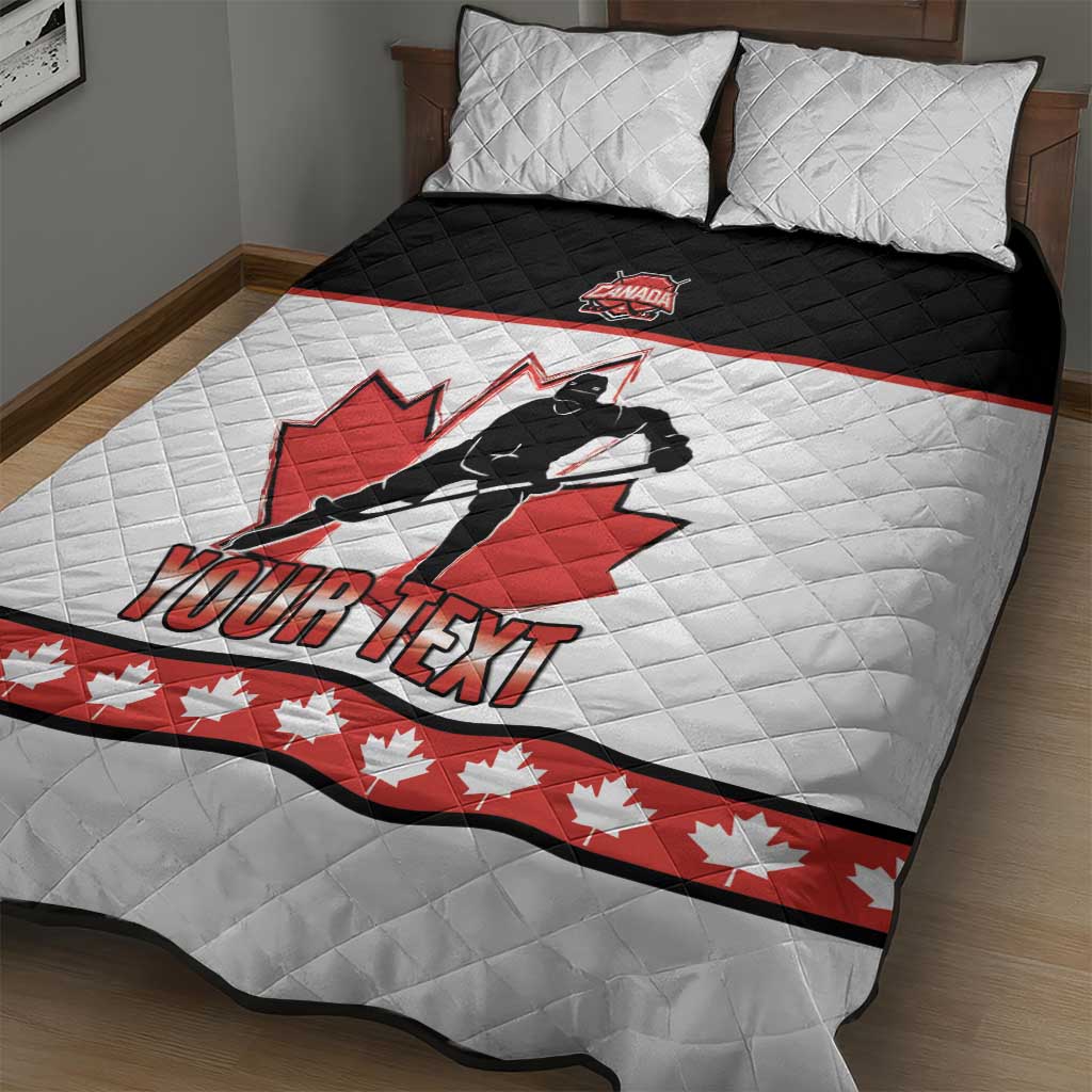 Custom Canada Ice Hockey Quilt Bed Set Go Team Canada