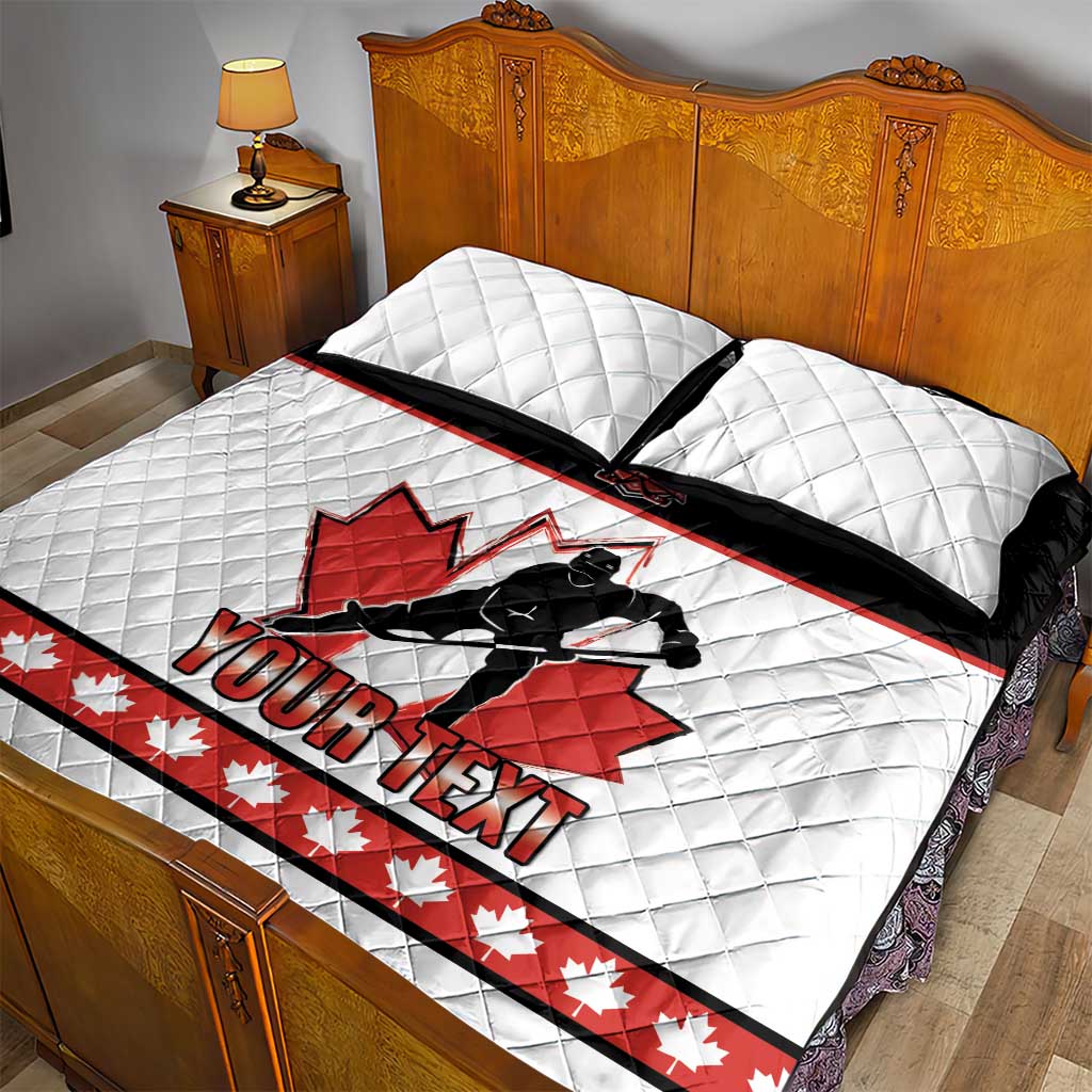 Custom Canada Ice Hockey Quilt Bed Set Go Team Canada