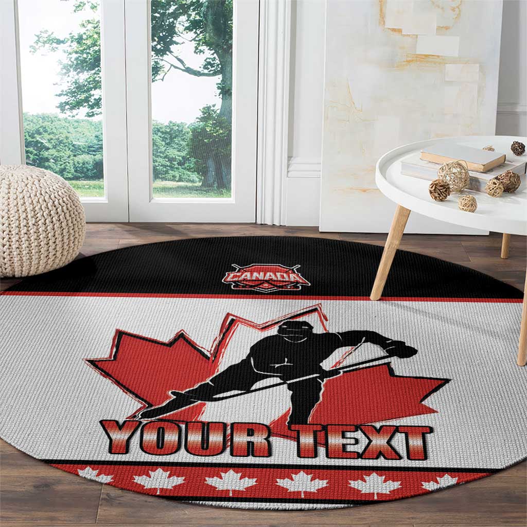 Custom Canada Ice Hockey Round Carpet Go Team Canada