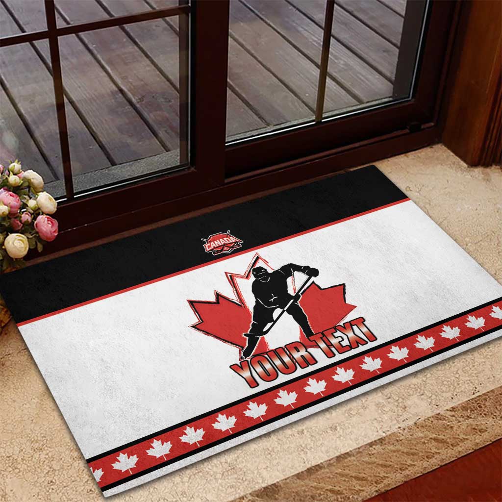 Custom Canada Ice Hockey Rubber Doormat Go Team Canada