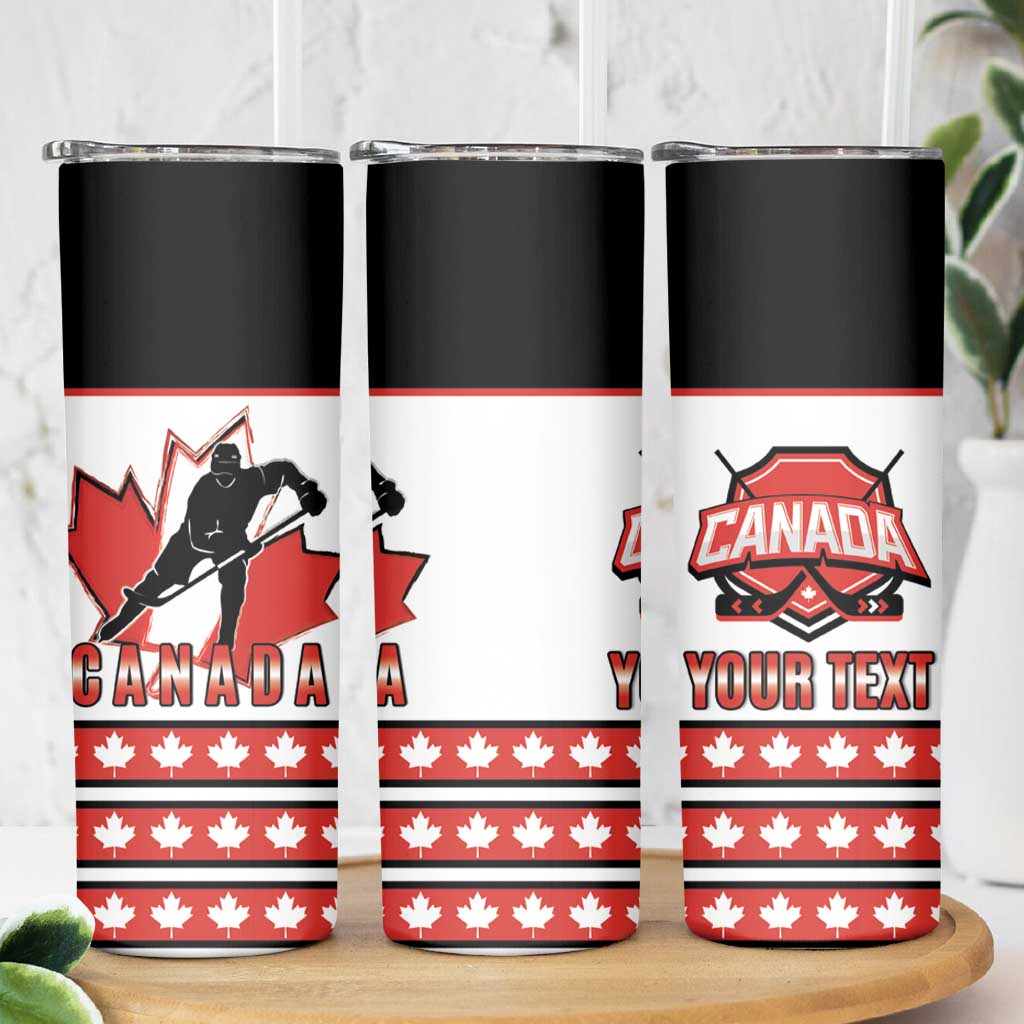 Custom Canada Ice Hockey Skinny Tumbler Go Team Canada