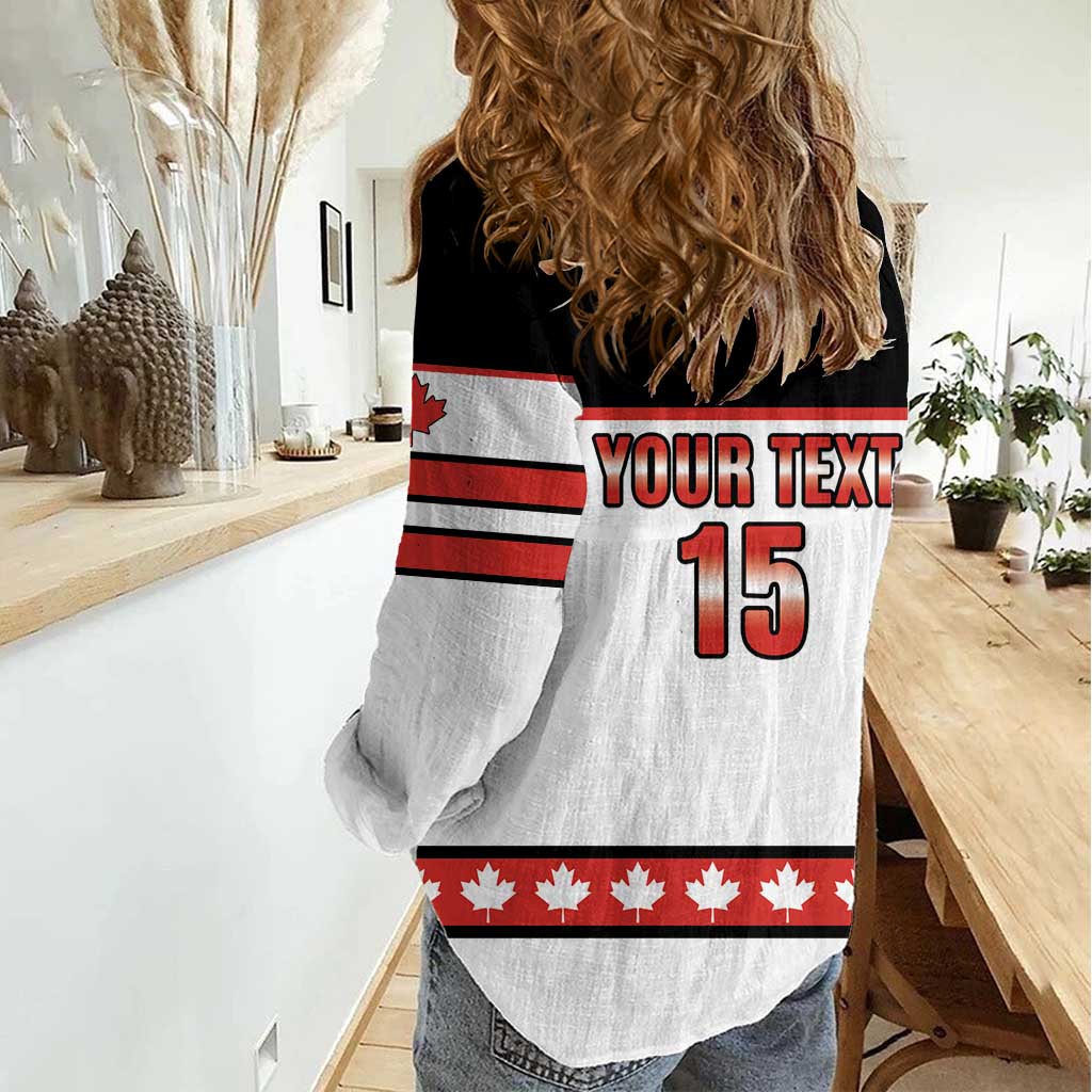 Custom Canada Ice Hockey Women Casual Shirt Go Team Canada