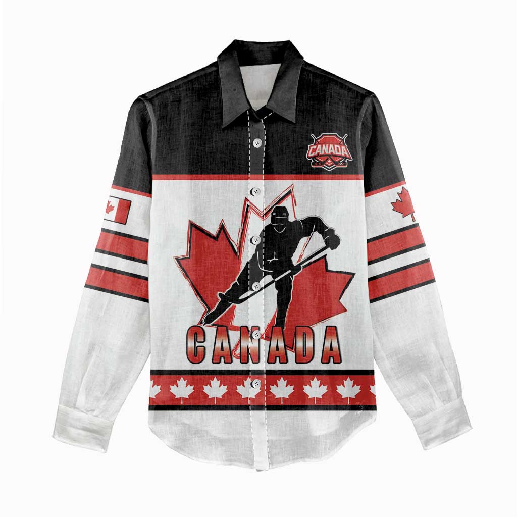 Custom Canada Ice Hockey Women Casual Shirt Go Team Canada