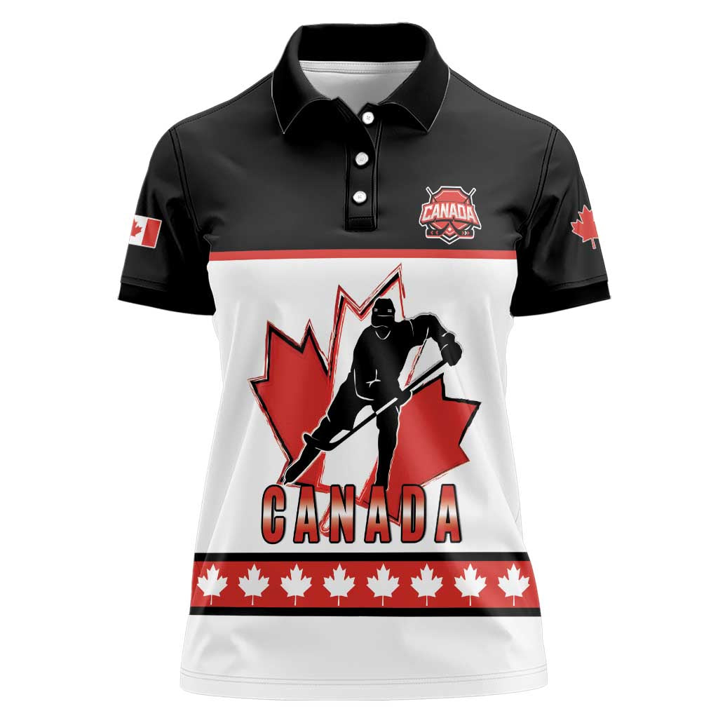 Custom Canada Ice Hockey Women Polo Shirt Go Team Canada