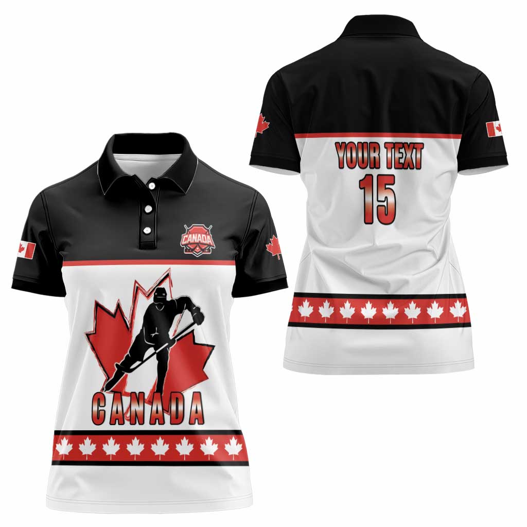 Custom Canada Ice Hockey Women Polo Shirt Go Team Canada