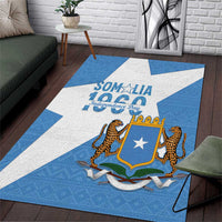 Personalized Somalia 1960 Independence Day Area Rug Coat Of Arms Islamic Mix African Pattern