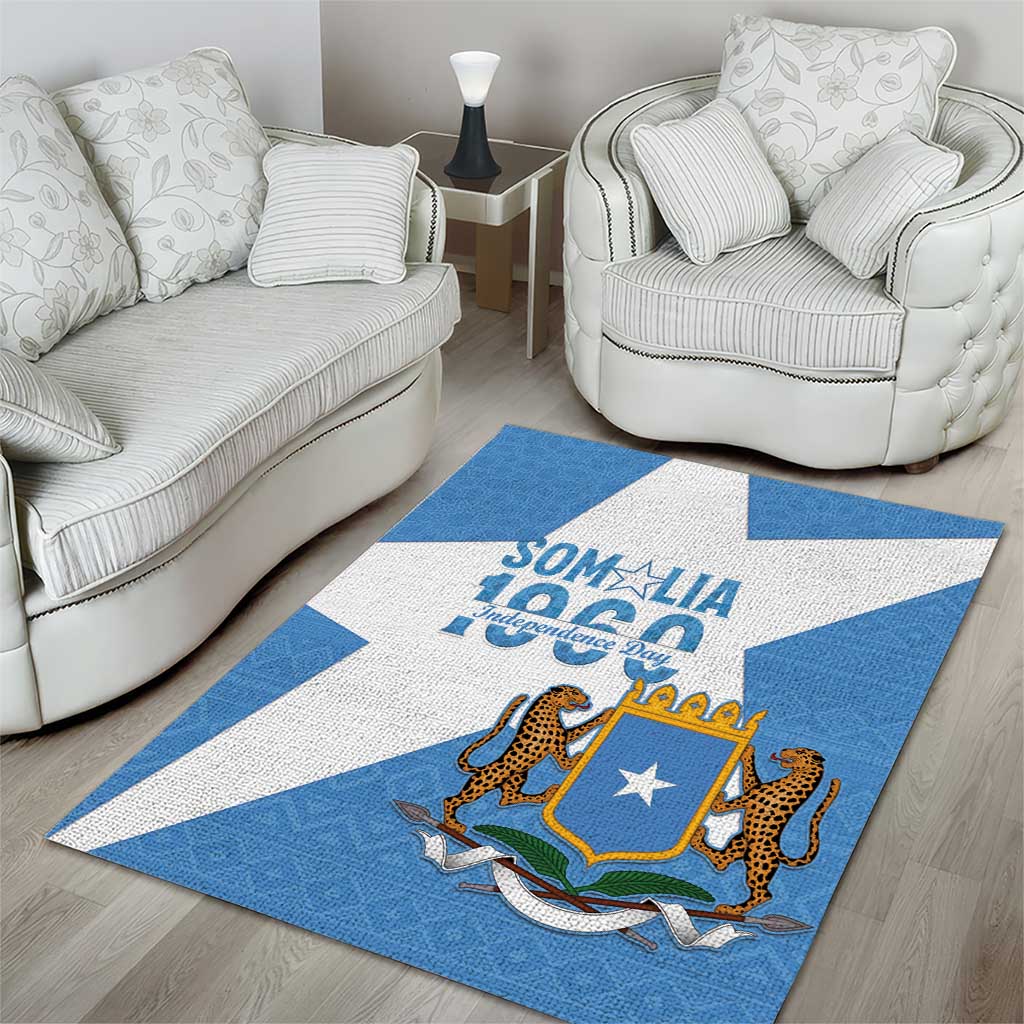 Personalized Somalia 1960 Independence Day Area Rug Coat Of Arms Islamic Mix African Pattern