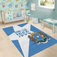 Personalized Somalia 1960 Independence Day Area Rug Coat Of Arms Islamic Mix African Pattern