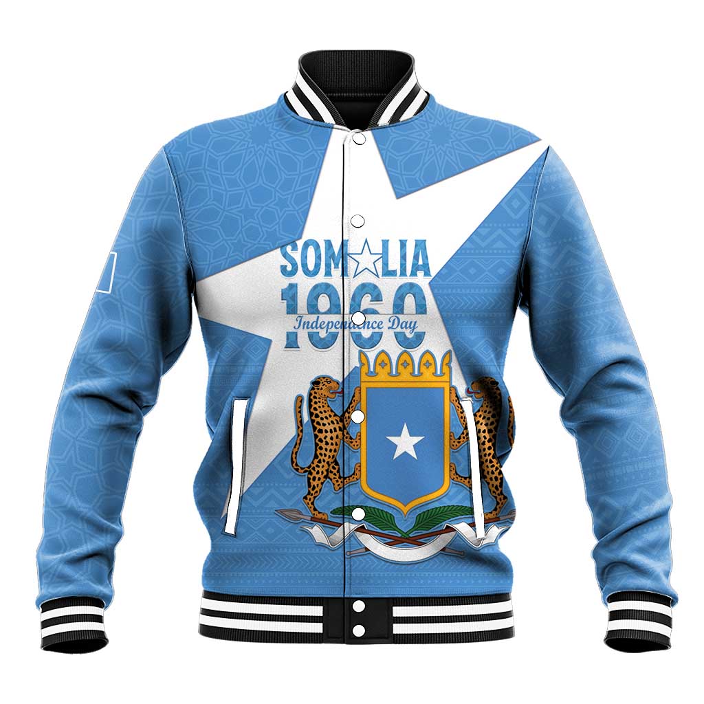 Personalized Somalia 1960 Independence Day Baseball Jacket Coat Of Arms Islamic Mix African Pattern
