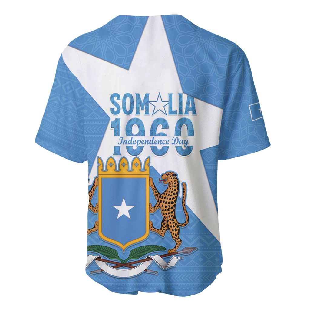 Personalized Somalia 1960 Independence Day Baseball Jersey Coat Of Arms Islamic Mix African Pattern