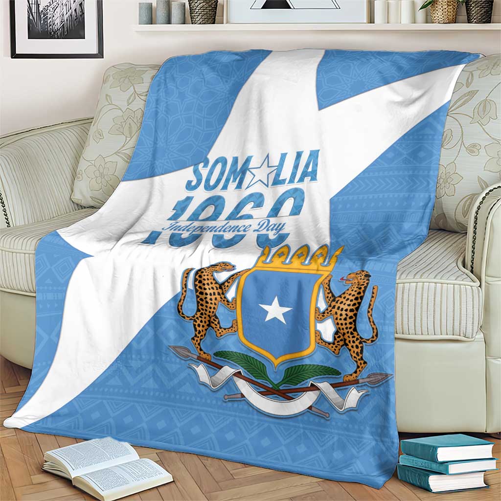 Personalized Somalia 1960 Independence Day Blanket Coat Of Arms Islamic Mix African Pattern