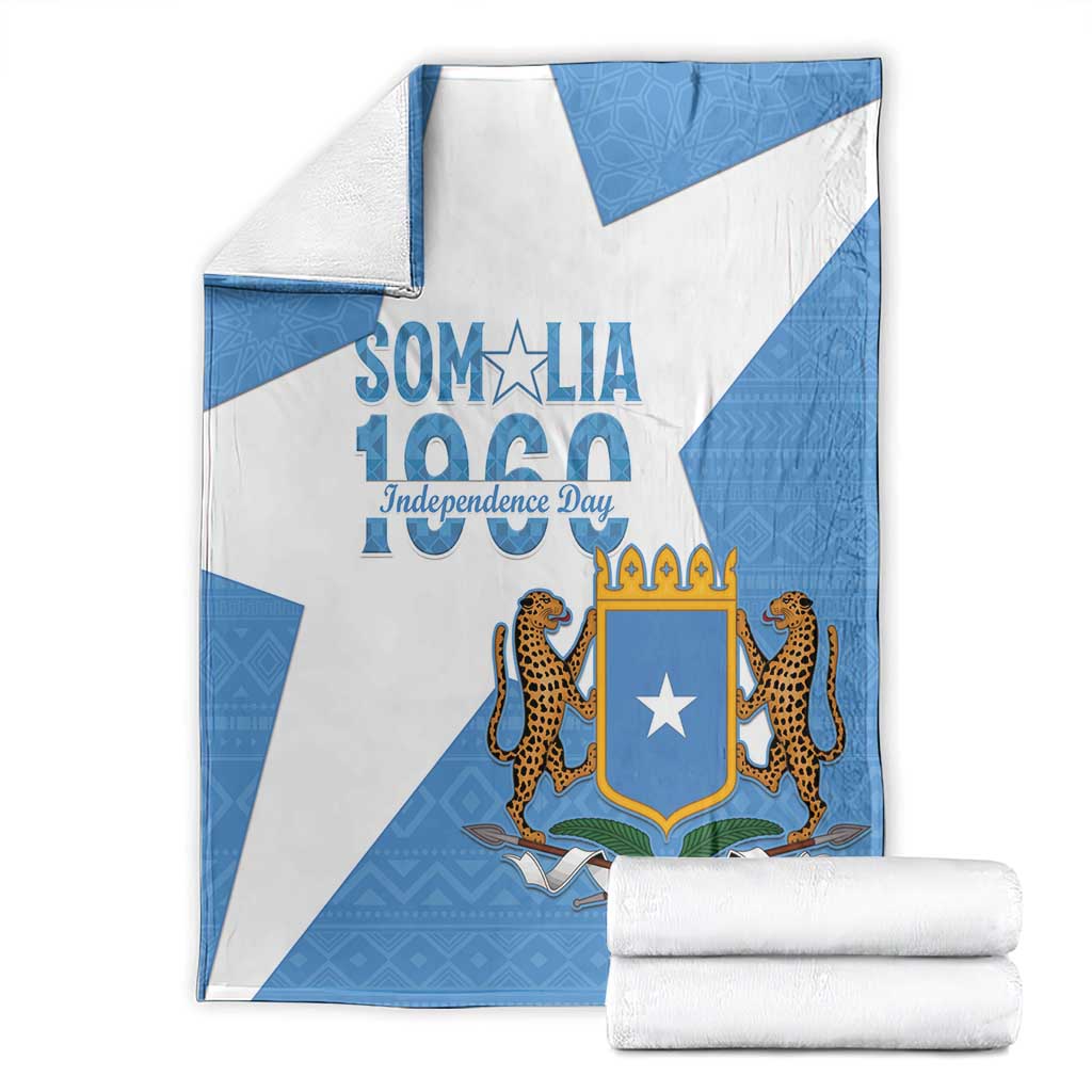 Personalized Somalia 1960 Independence Day Blanket Coat Of Arms Islamic Mix African Pattern