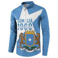 Personalized Somalia 1960 Independence Day Button Sweatshirt Coat Of Arms Islamic Mix African Pattern