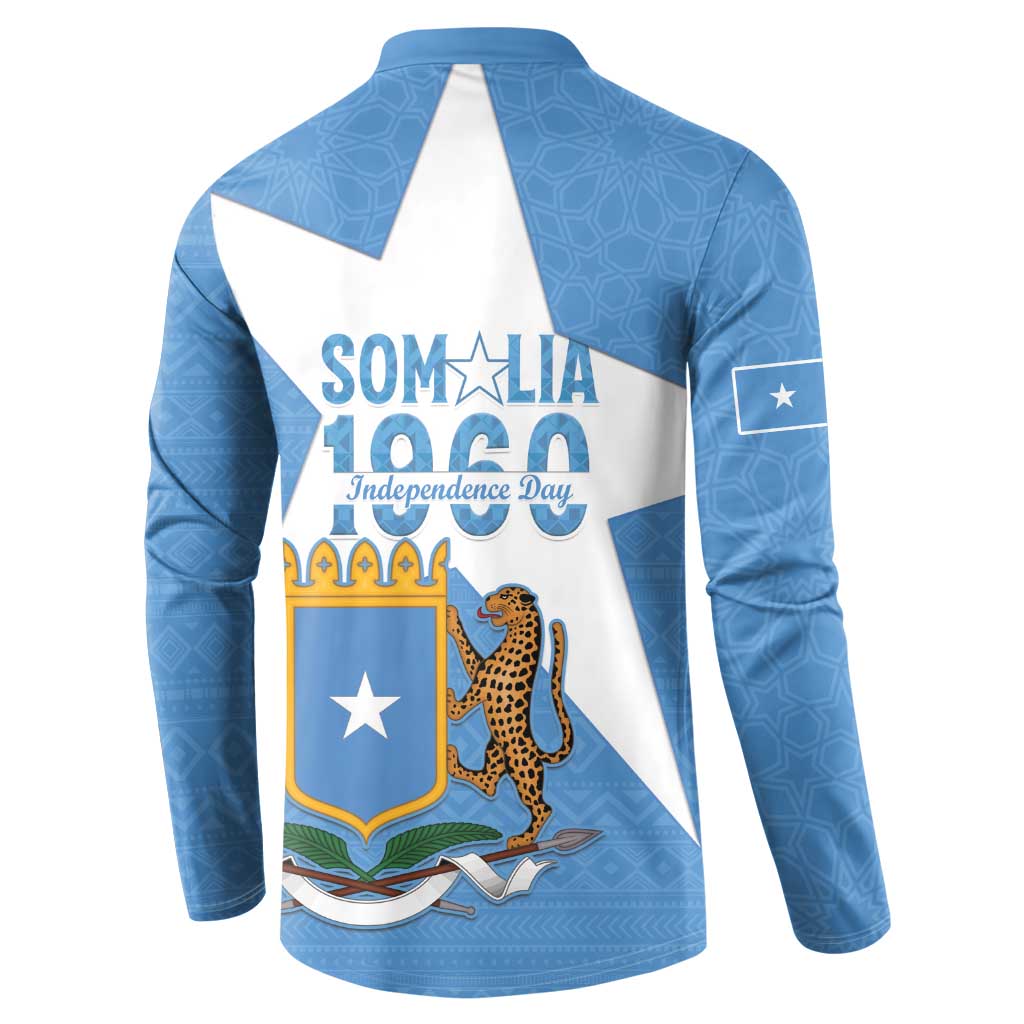 Personalized Somalia 1960 Independence Day Button Sweatshirt Coat Of Arms Islamic Mix African Pattern
