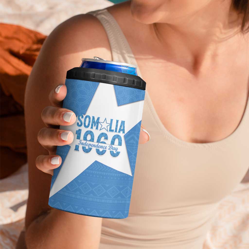 Personalized Somalia 1960 Independence Day 4 in 1 Can Cooler Tumbler Coat Of Arms Islamic Mix African Pattern