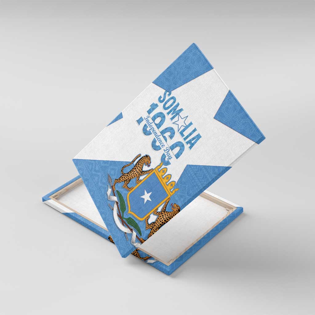 Personalized Somalia 1960 Independence Day Canvas Wall Art Coat Of Arms Islamic Mix African Pattern