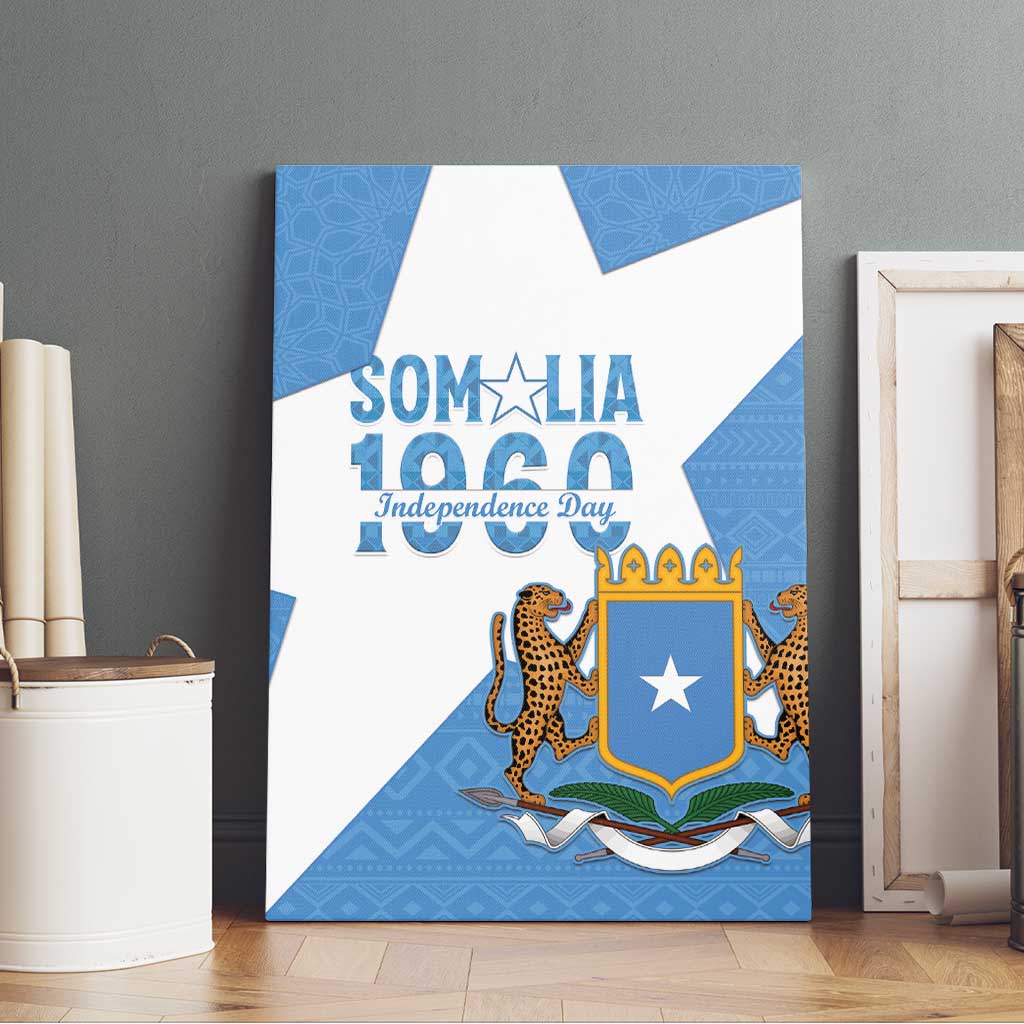 Personalized Somalia 1960 Independence Day Canvas Wall Art Coat Of Arms Islamic Mix African Pattern