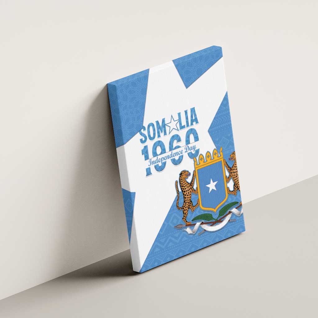 Personalized Somalia 1960 Independence Day Canvas Wall Art Coat Of Arms Islamic Mix African Pattern