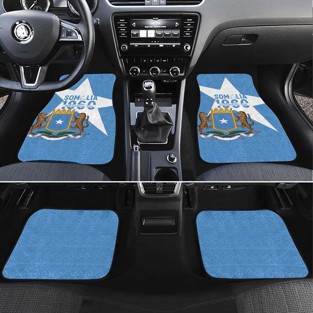 Personalized Somalia 1960 Independence Day Car Mats Coat Of Arms Islamic Mix African Pattern
