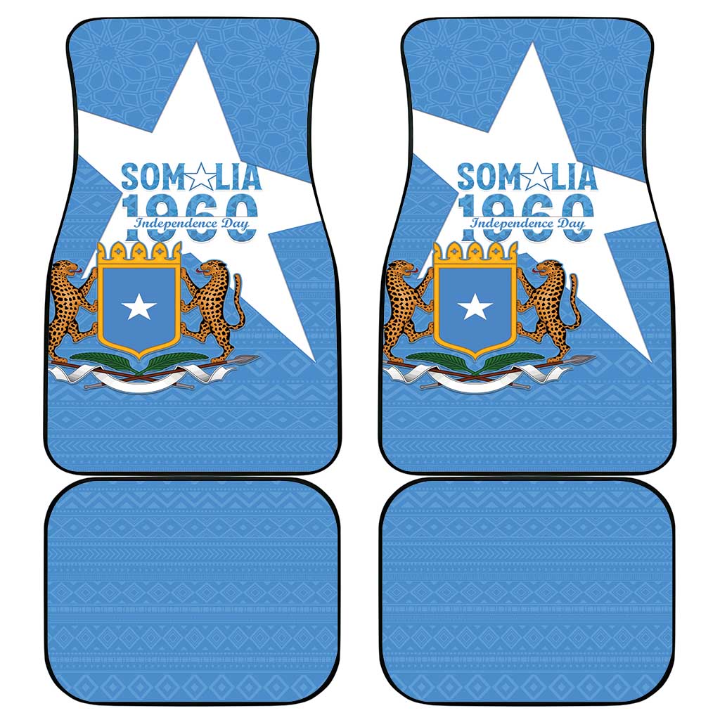 Personalized Somalia 1960 Independence Day Car Mats Coat Of Arms Islamic Mix African Pattern