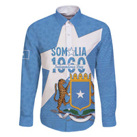 Personalized Somalia 1960 Independence Day Family Matching Long Sleeve Bodycon Dress and Hawaiian Shirt Coat Of Arms Islamic Mix African Pattern