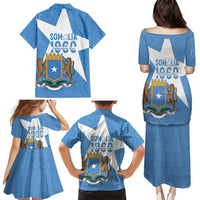 Personalized Somalia 1960 Independence Day Family Matching Puletasi and Hawaiian Shirt Coat Of Arms Islamic Mix African Pattern