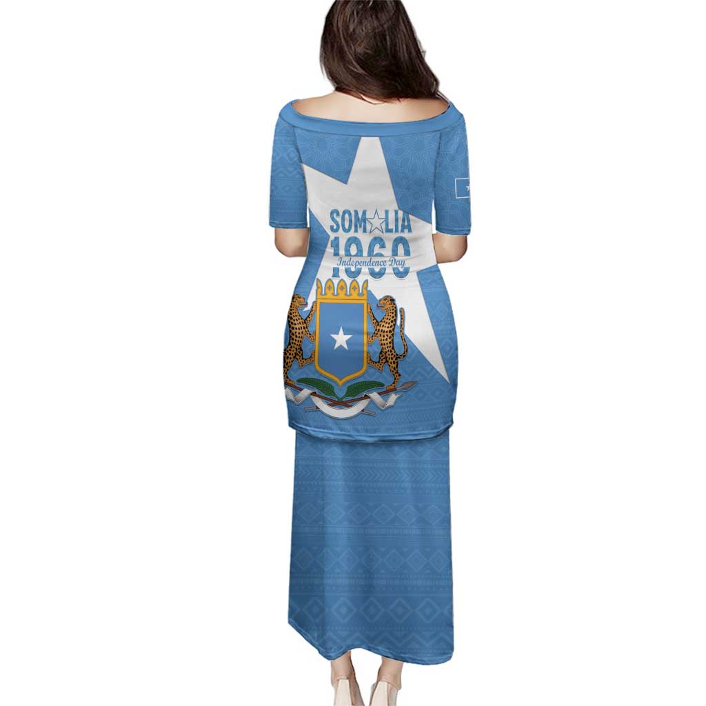 Personalized Somalia 1960 Independence Day Family Matching Puletasi and Hawaiian Shirt Coat Of Arms Islamic Mix African Pattern