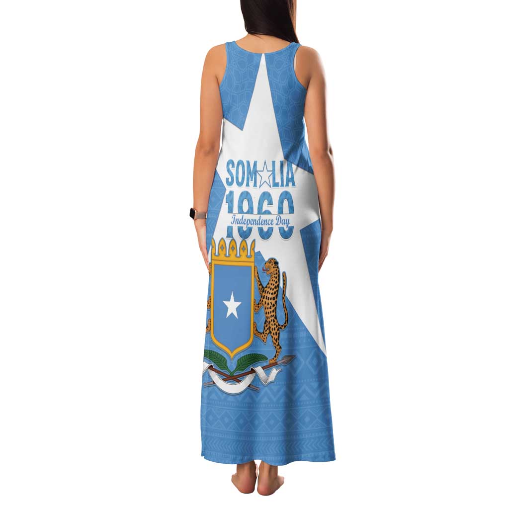 Personalized Somalia 1960 Independence Day Family Matching Tank Maxi Dress and Hawaiian Shirt Coat Of Arms Islamic Mix African Pattern