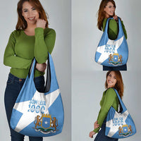 Personalized Somalia 1960 Independence Day Grocery Bag Coat Of Arms Islamic Mix African Pattern