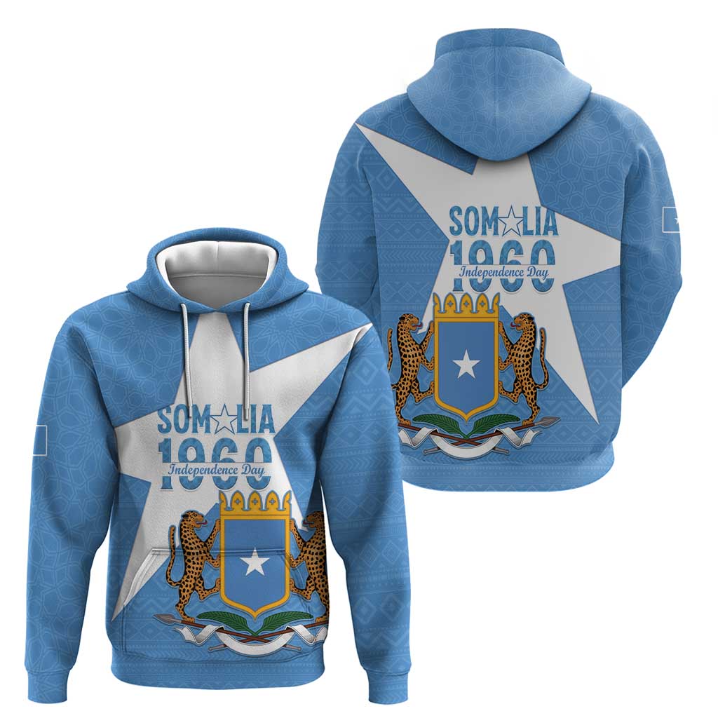 Personalized Somalia 1960 Independence Day Hoodie Coat Of Arms Islamic Mix African Pattern