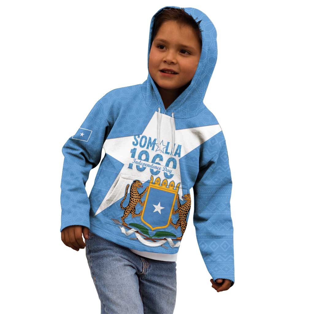 Personalized Somalia 1960 Independence Day Kid Hoodie Coat Of Arms Islamic Mix African Pattern