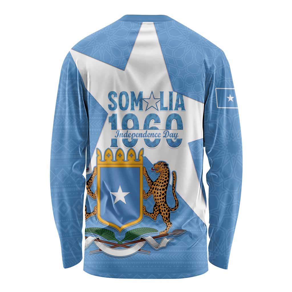 Personalized Somalia 1960 Independence Day Long Sleeve Shirt Coat Of Arms Islamic Mix African Pattern