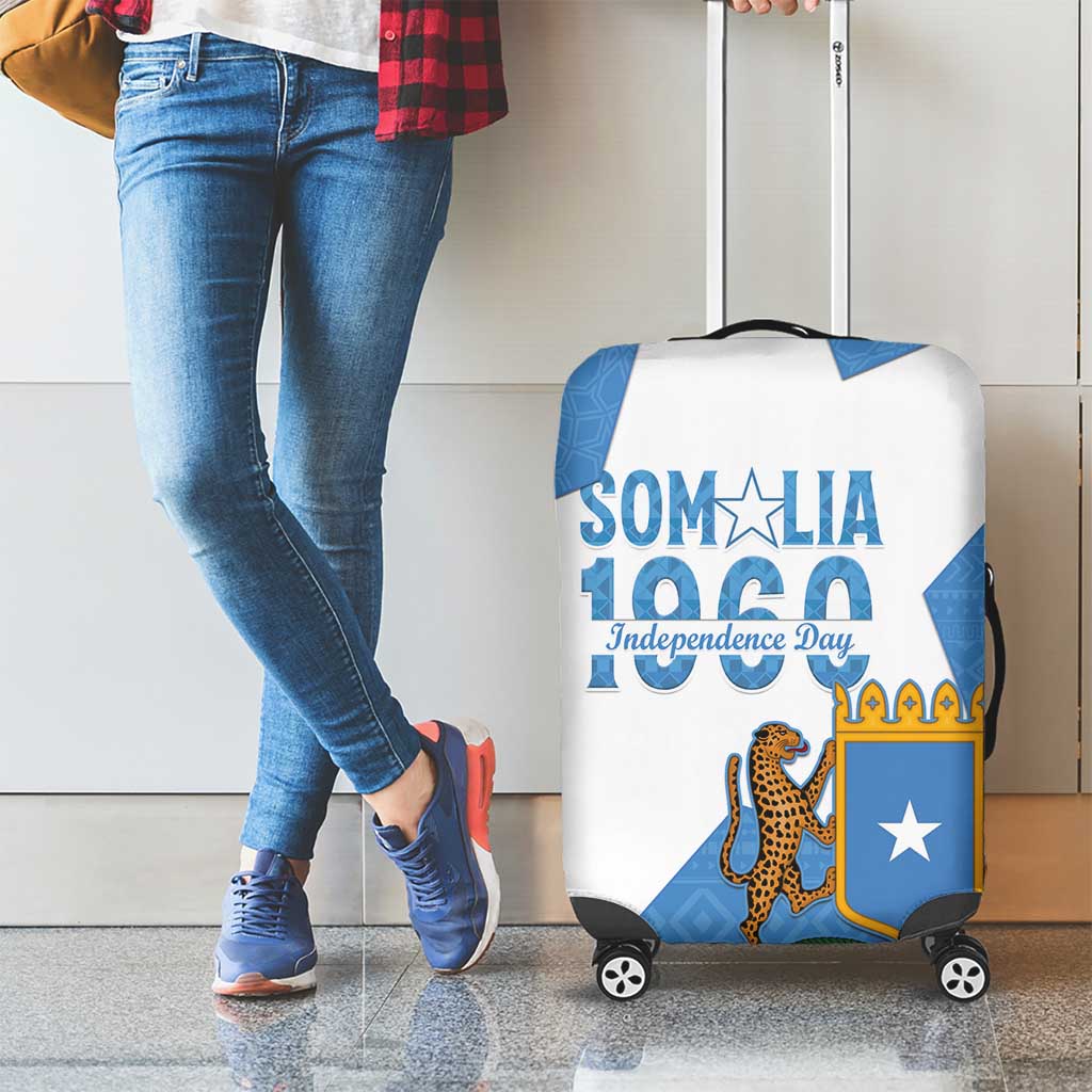 Personalized Somalia 1960 Independence Day Luggage Cover Coat Of Arms Islamic Mix African Pattern