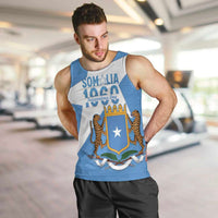 Personalized Somalia 1960 Independence Day Men Tank Top Coat Of Arms Islamic Mix African Pattern