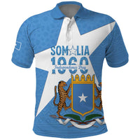 Personalized Somalia 1960 Independence Day Polo Shirt Coat Of Arms Islamic Mix African Pattern