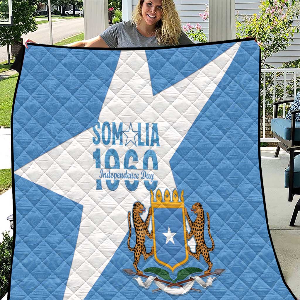 Personalized Somalia 1960 Independence Day Quilt Coat Of Arms Islamic Mix African Pattern