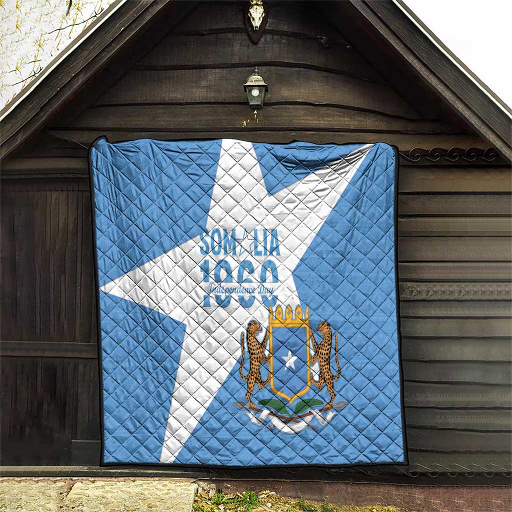 Personalized Somalia 1960 Independence Day Quilt Coat Of Arms Islamic Mix African Pattern
