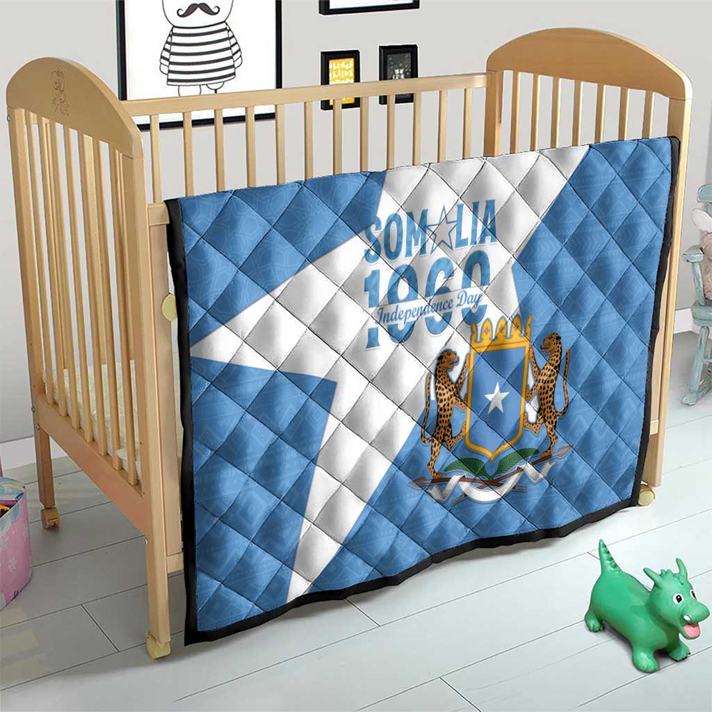 Personalized Somalia 1960 Independence Day Quilt Coat Of Arms Islamic Mix African Pattern