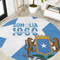 Personalized Somalia 1960 Independence Day Round Carpet Coat Of Arms Islamic Mix African Pattern