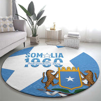 Personalized Somalia 1960 Independence Day Round Carpet Coat Of Arms Islamic Mix African Pattern