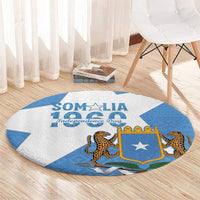 Personalized Somalia 1960 Independence Day Round Carpet Coat Of Arms Islamic Mix African Pattern