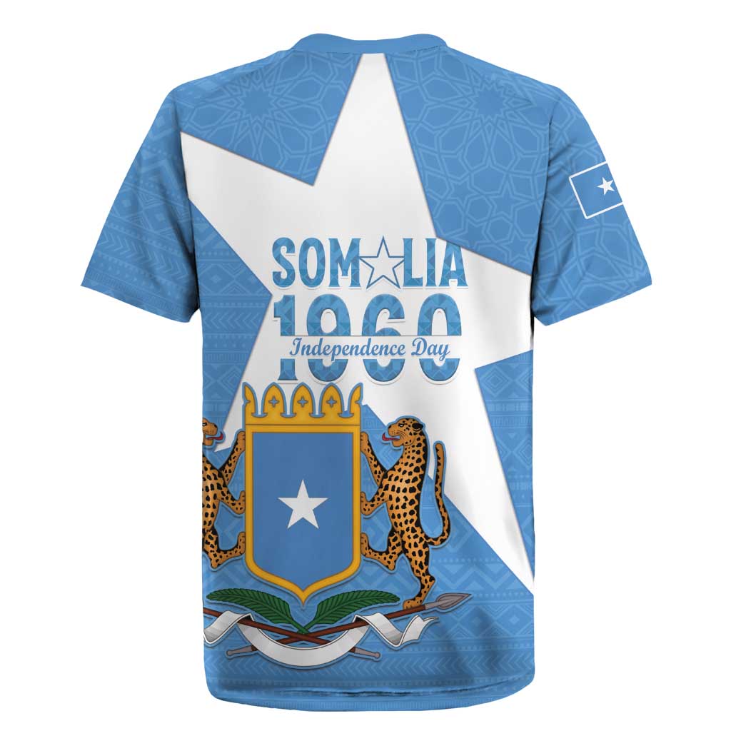 Personalized Somalia 1960 Independence Day Rugby Jersey Coat Of Arms Islamic Mix African Pattern