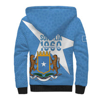 Personalized Somalia 1960 Independence Day Sherpa Hoodie Coat Of Arms Islamic Mix African Pattern