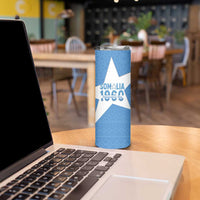 Personalized Somalia 1960 Independence Day Skinny Tumbler Coat Of Arms Islamic Mix African Pattern