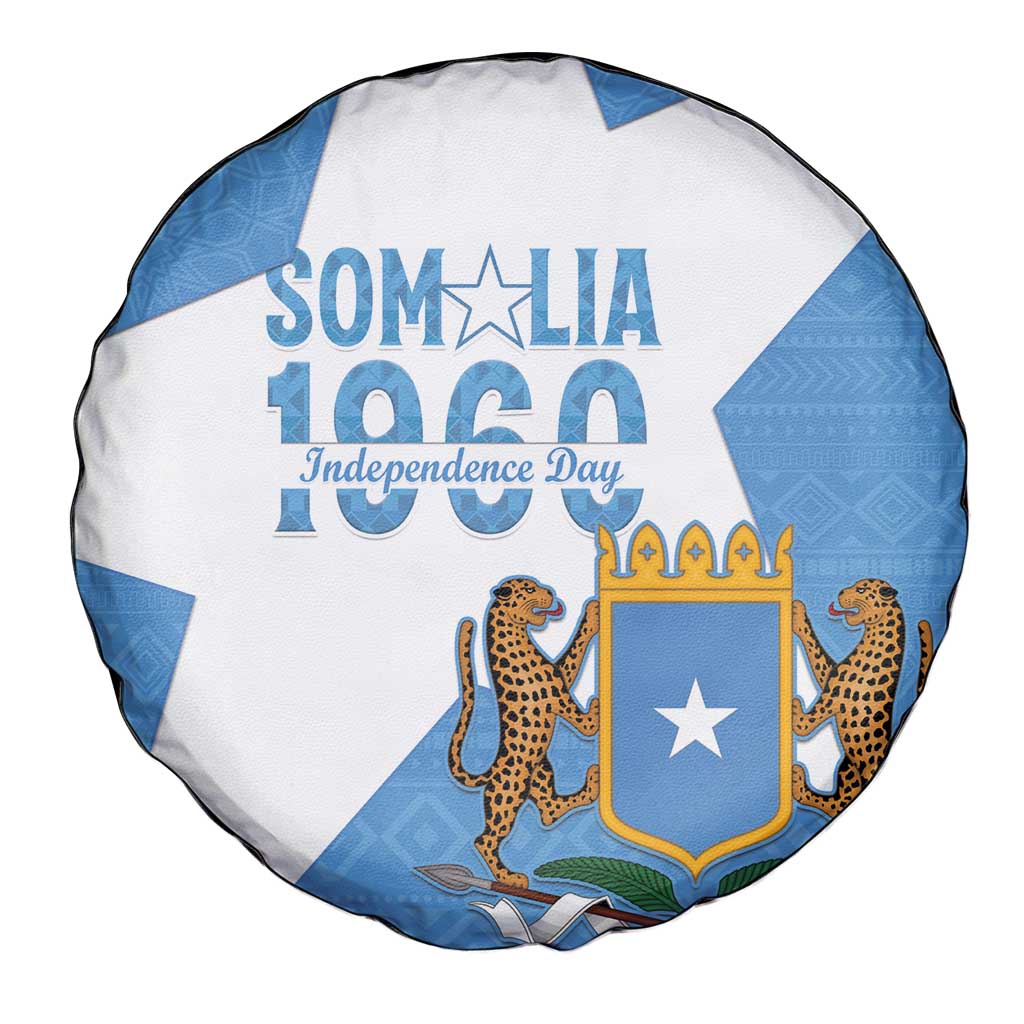 Personalized Somalia 1960 Independence Day Spare Tire Cover Coat Of Arms Islamic Mix African Pattern