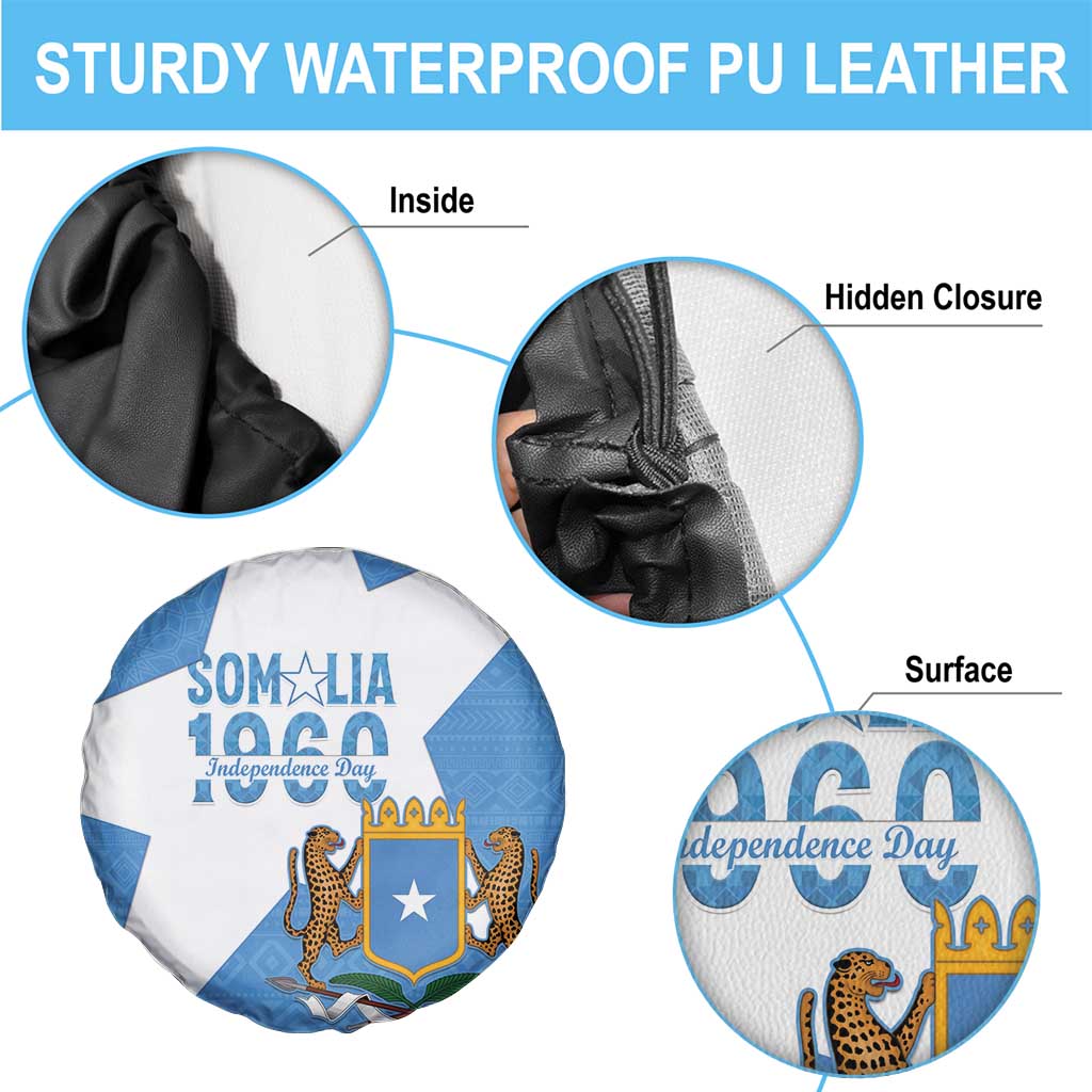 Personalized Somalia 1960 Independence Day Spare Tire Cover Coat Of Arms Islamic Mix African Pattern