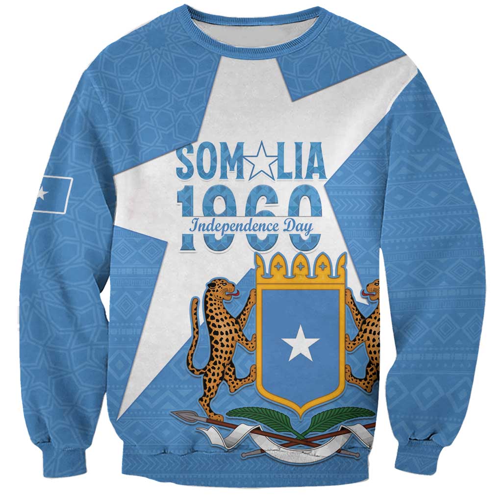 Personalized Somalia 1960 Independence Day Sweatshirt Coat Of Arms Islamic Mix African Pattern
