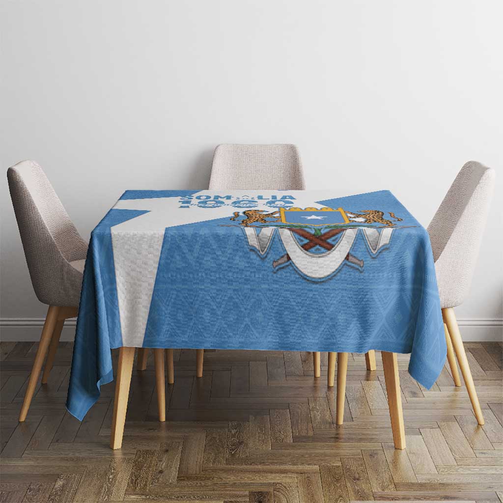 Personalized Somalia 1960 Independence Day Tablecloth Coat Of Arms Islamic Mix African Pattern