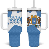 Personalized Somalia 1960 Independence Day Tumbler With Handle Coat Of Arms Islamic Mix African Pattern